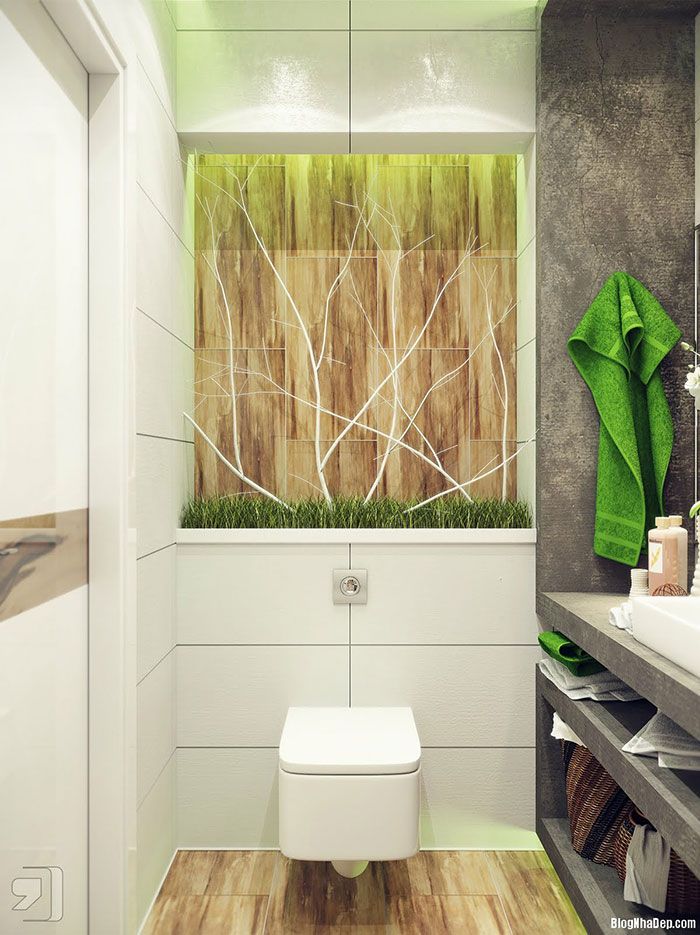 Черты «экологического» стиля в интерьере туалетной комнаты