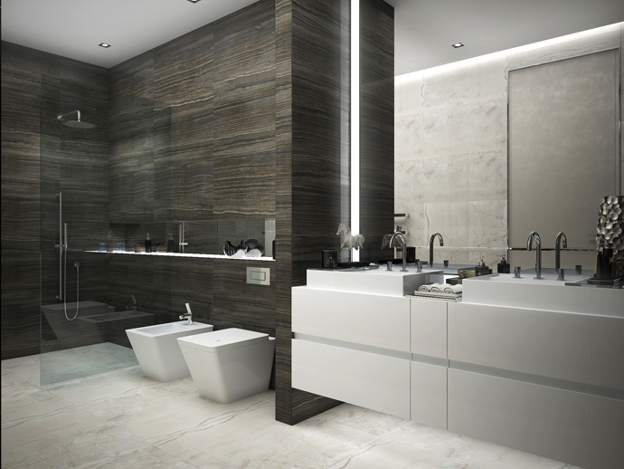 Проект ванной комнаты от Дениса Фомина в современном стиле