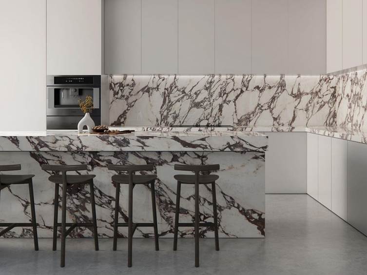 столешница из керамогранита под камень на кухню