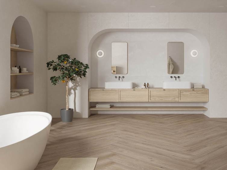 керамогранит под дерево для ванной комнаты