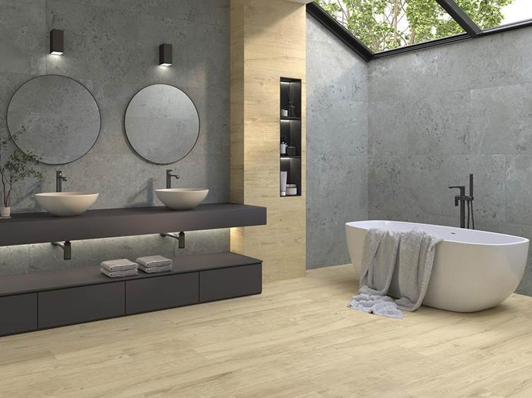 плитка под дерево для ванной комнаты