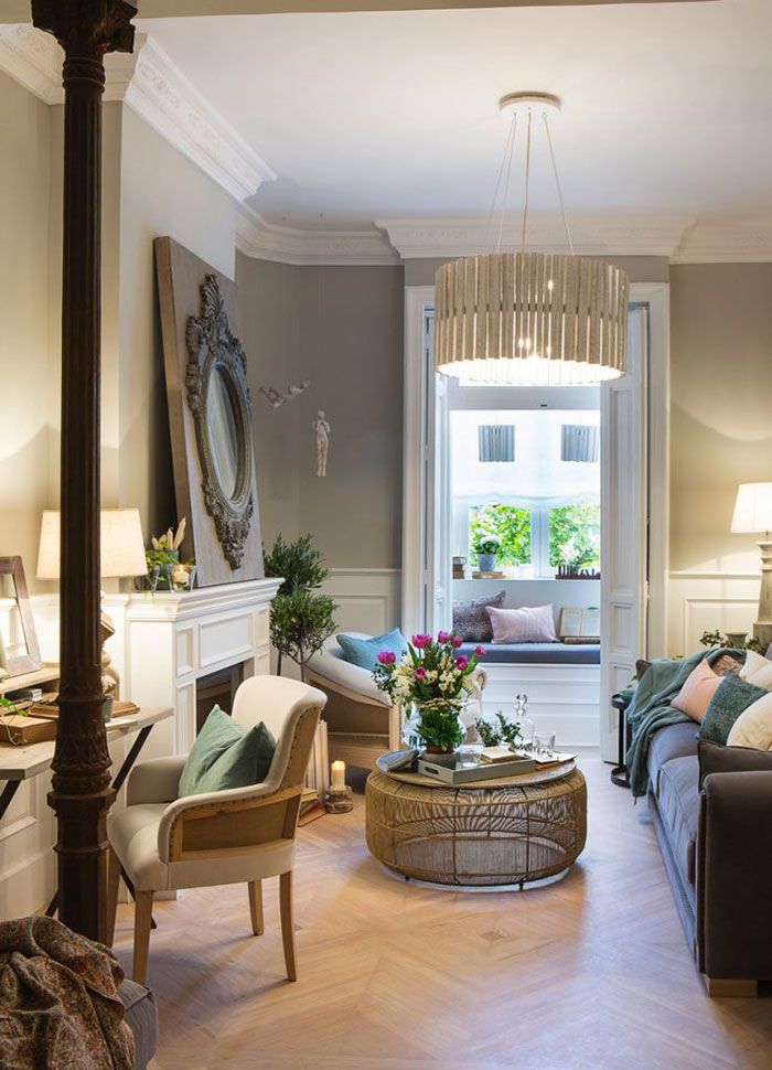 Полы в гостиной-библиотеке Asun Anto