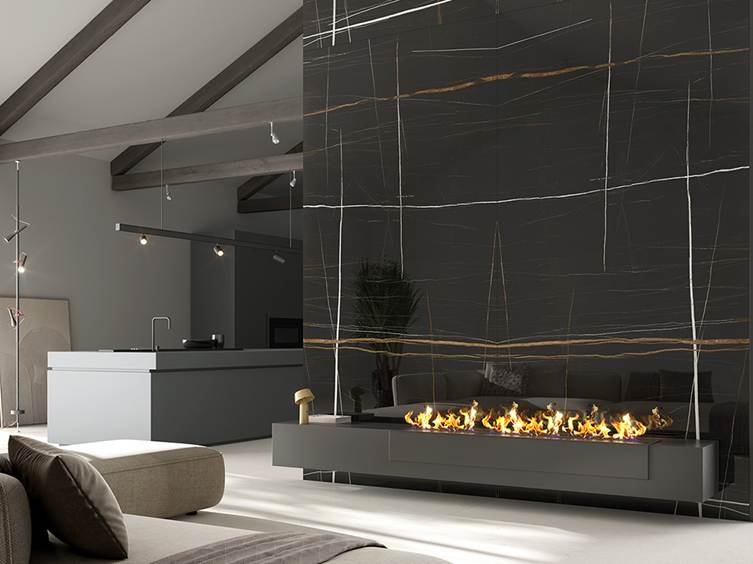 плитка крупного формата в гостиную