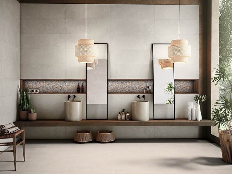 матовый керамогранит для интерьера в стиле минимализм