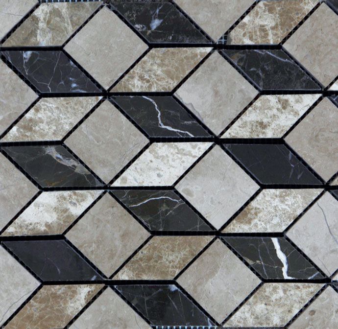 Мраморная мозаика на сетке