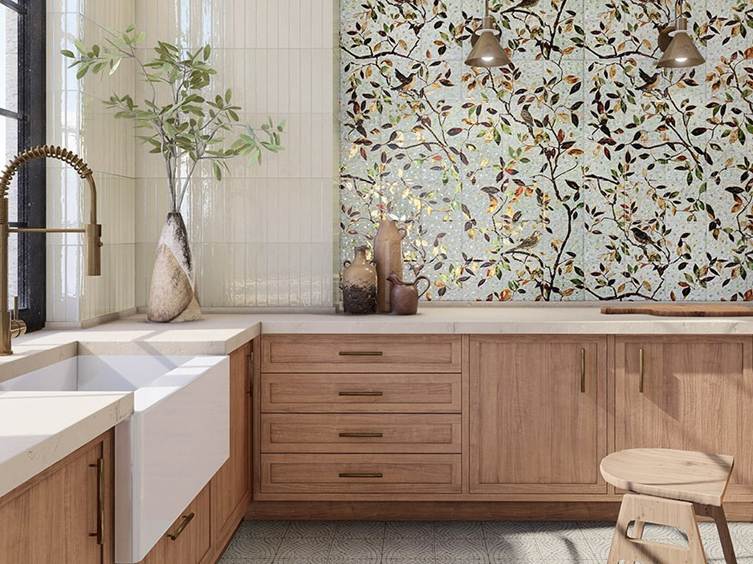 керамогранит для кухни в стиле пэчворк