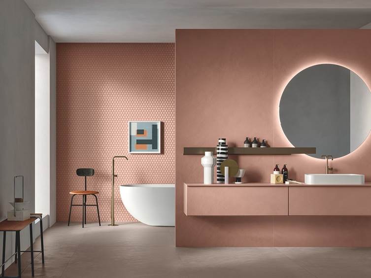 керамогранит в пудровых оттенках для дома