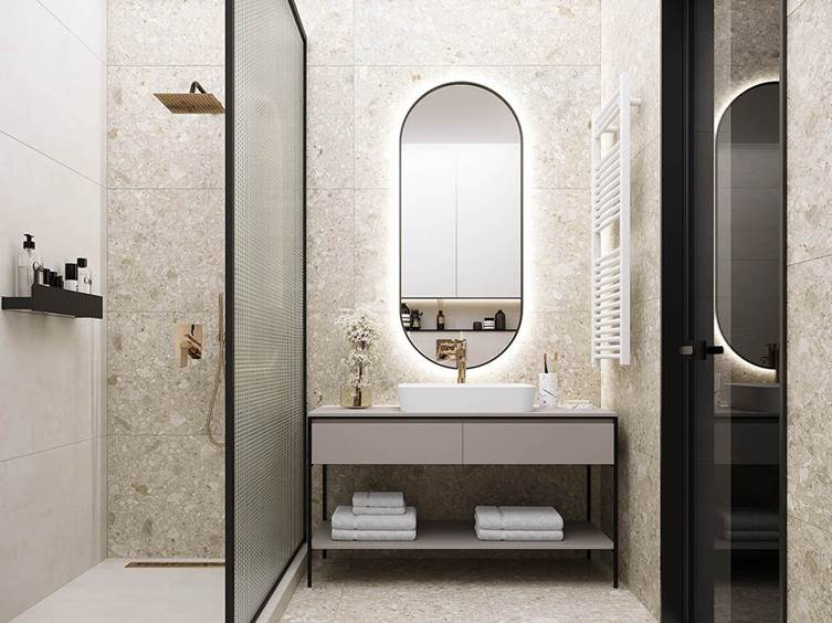 плитка терраццо для ванной комнаты