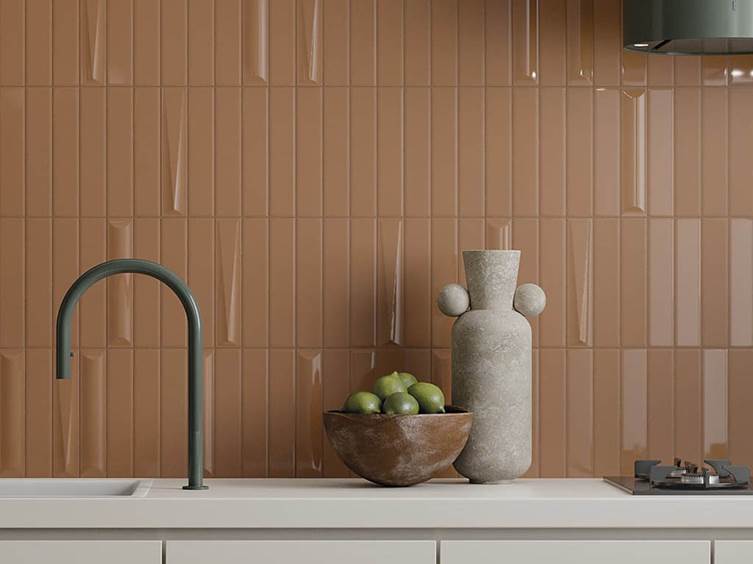 3D керамогранит для фартука кухни