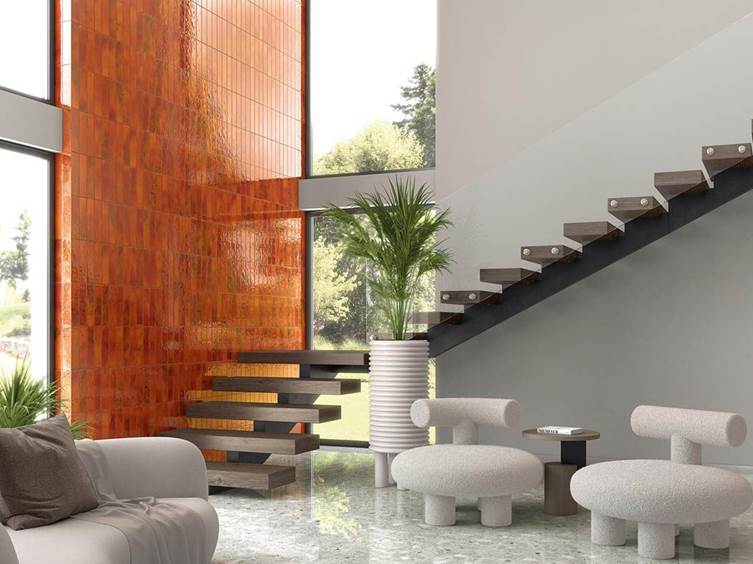 яркий керамогранит для дома в гостиную