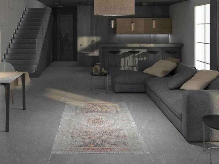 ковер из керамогранита в гостиную