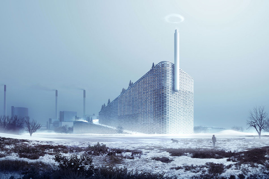 Завод по переработке отходов + горнолыжный курорт в Копенгагене