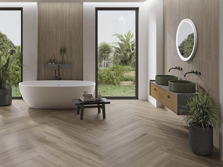 плитка под дерево для ванных комнат