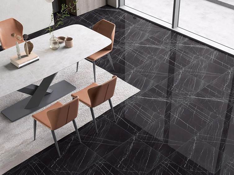 плитка под черный мрамор в гостиную