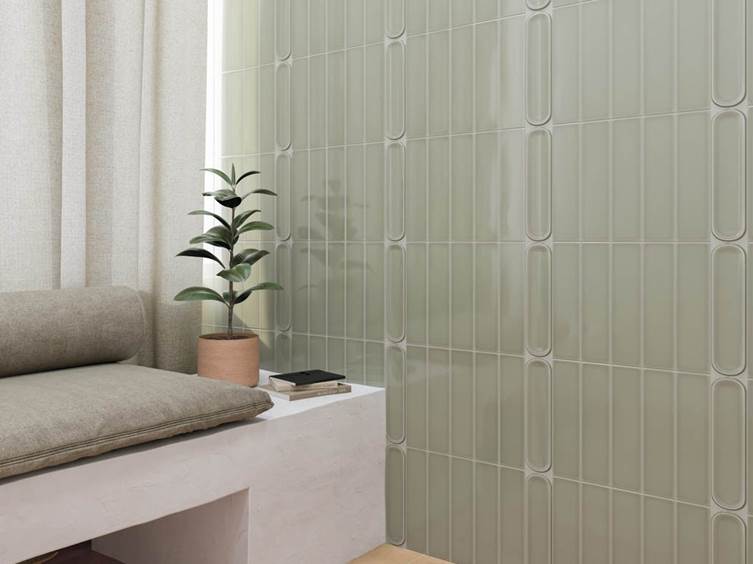 керамогранит в зеленых тонах в средиземноморском стиле