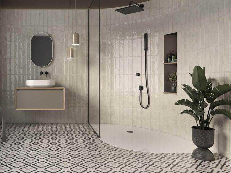 плитка кабанчик в светлых тонах для ванной комнаты