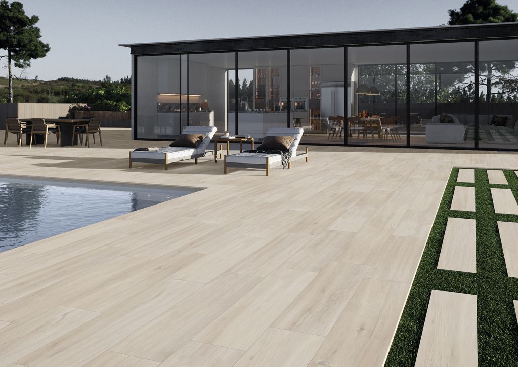 На фото плитка линейки Outdoor20 – Rotterdam, оттенка дуба, формата 29,5x120 см На фото плитка линейки Outdoor20 – Rotterdam, оттенка дуба, формата 29,5x120 см