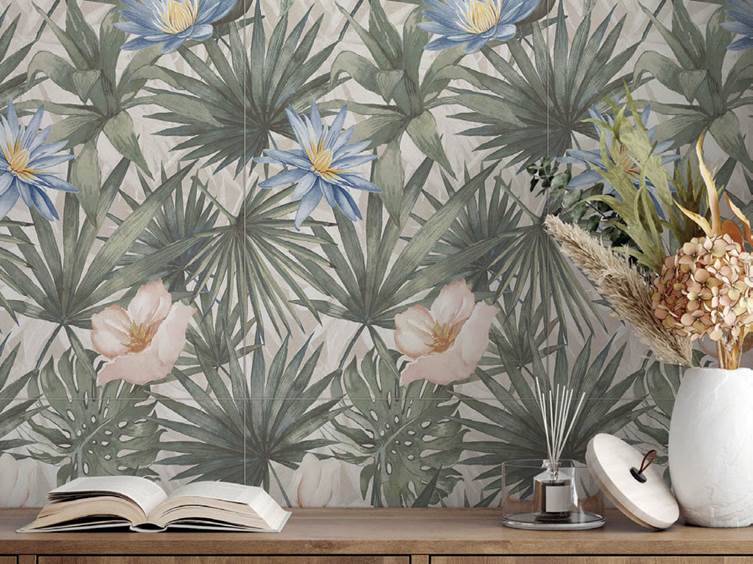 керамогранит с листьями для дома