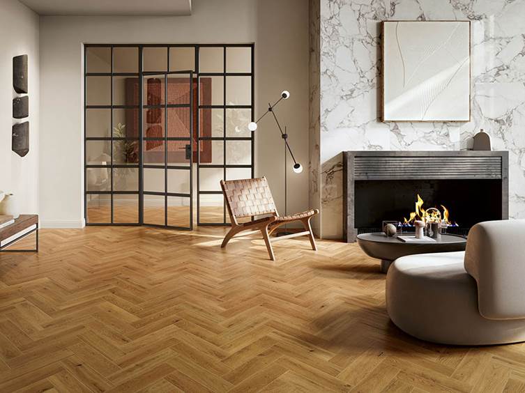 матовый керамогранит под дерево в гостиную