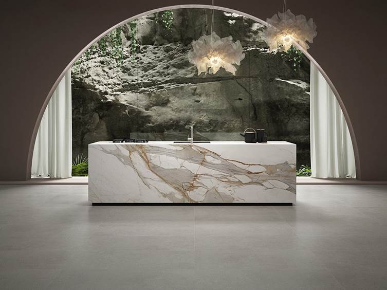 керамогранит для столешницы в светлых тонах