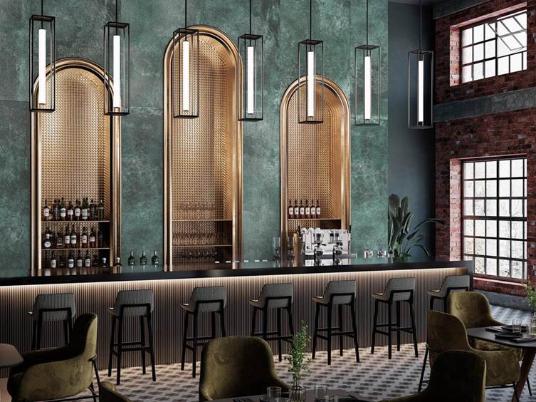 крупноформатная плитка для кафе и ресторанов в современном стиле