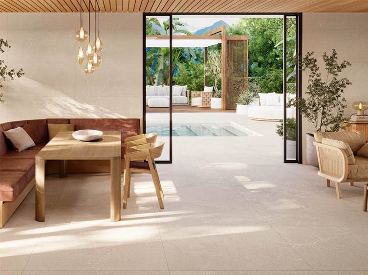 напольный керамогранит для дома в теплых оттенках