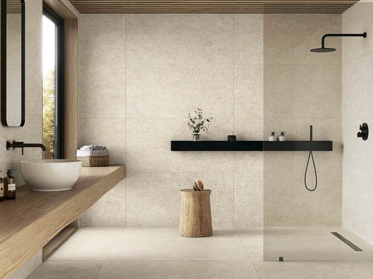 крупноформатный керамогранит для дома под камень в стиле лофт