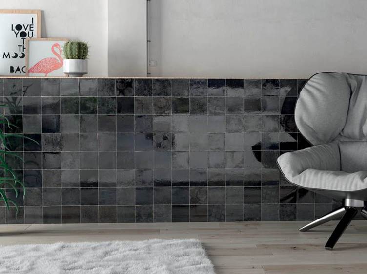 плитка Zellige в темных тонах