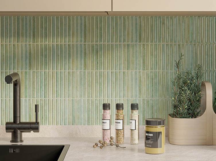 фартук на кухню в зеленых тонах