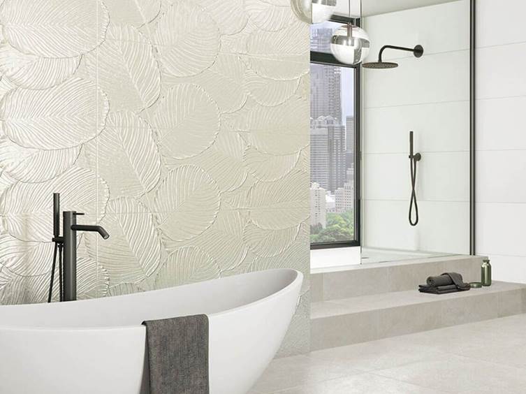 настенная 3д плитка с флористическим мотивом