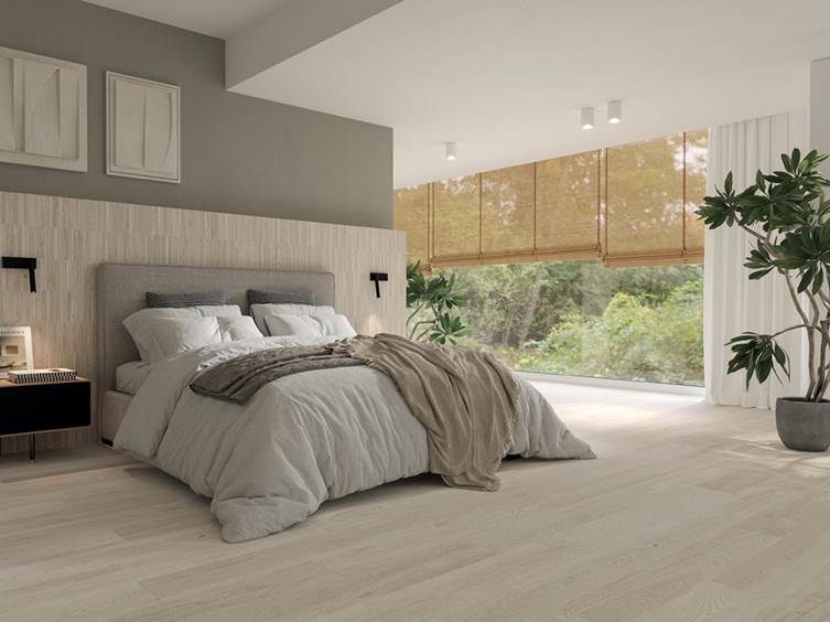 светлый керамогранит под дерево в спальню