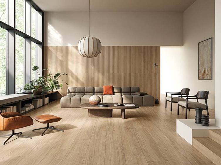 плитка под дерево в гостиную