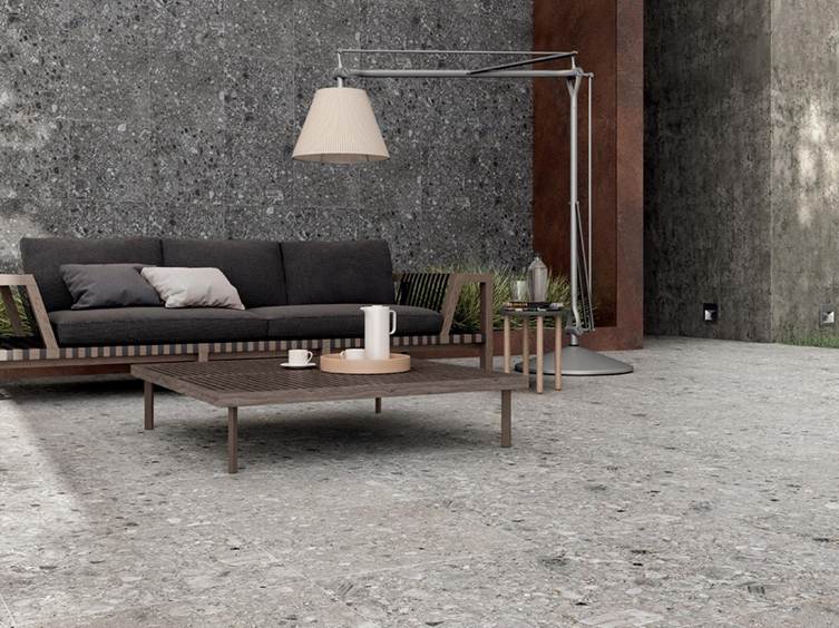 крупноформатная плитка в гостиную