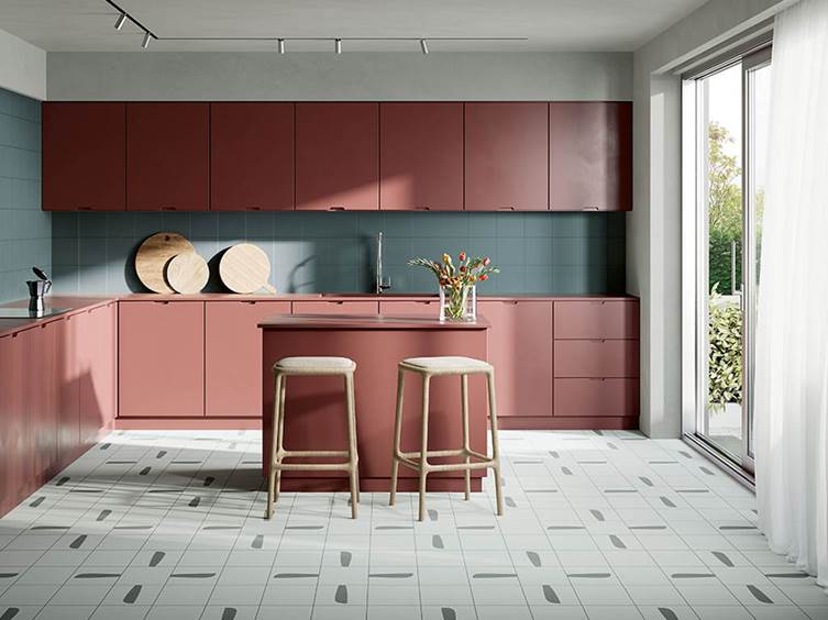 яркий керамогранит на кухонный фартук