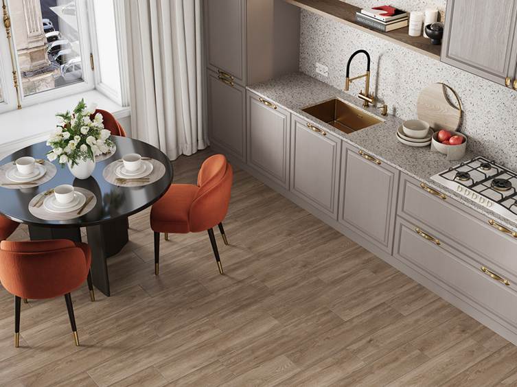 керамогранит под дерево для кухни