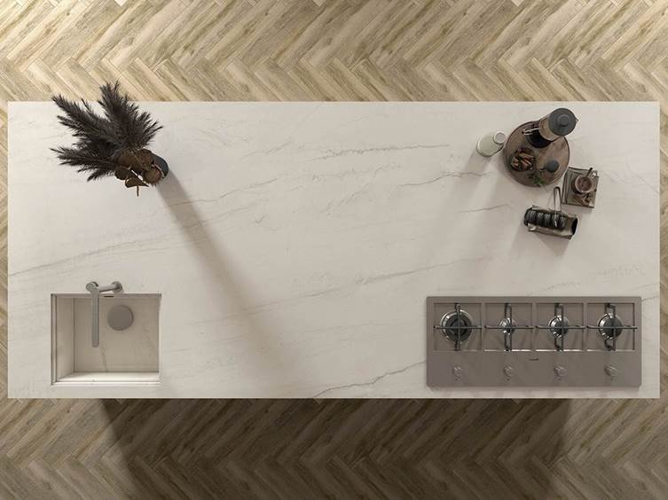 керамогранит для столешницы в светлых тонах