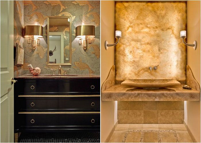 Интерьер туалетной комнаты от Leslie Hayes Interiors и RKI Interior Design