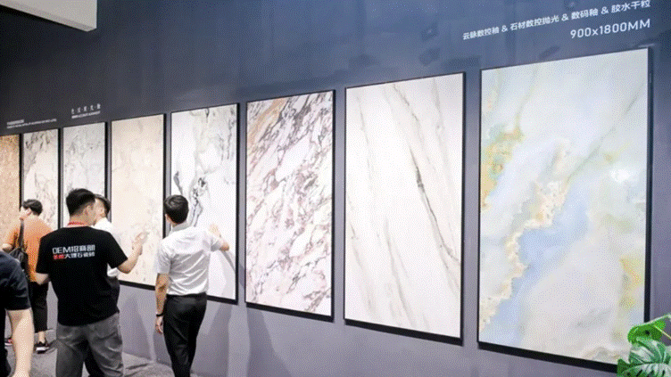 плитка под мрамор на выставке в Фошане 2025