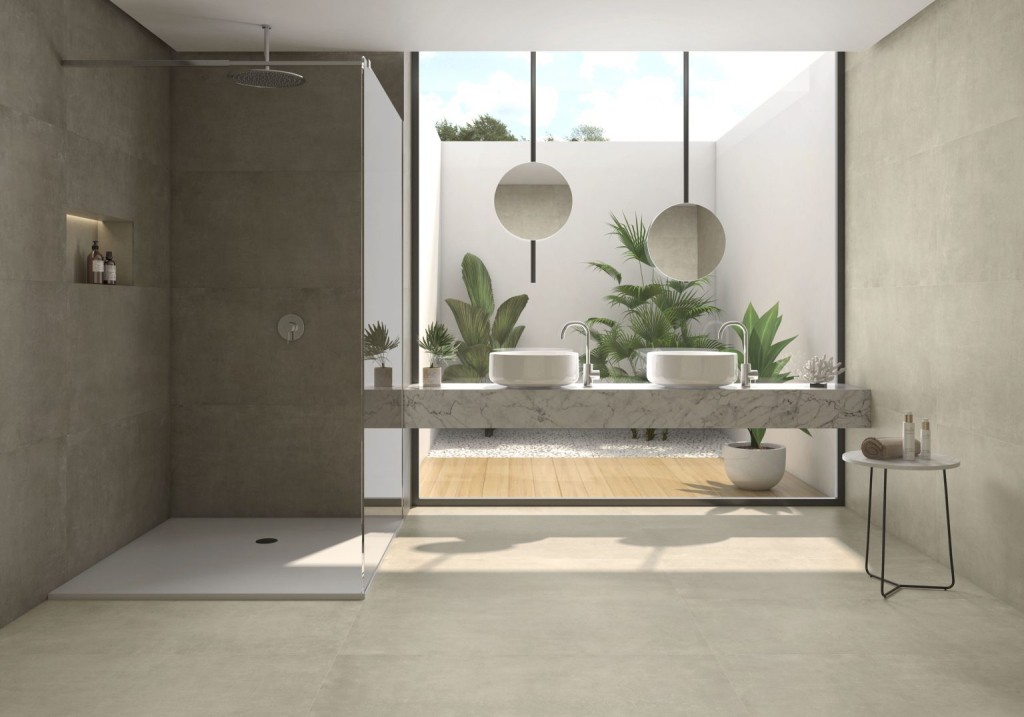 Плитка Concrete Beige Greige бежевого оттенка, формата 60x120 см Плитка Concrete Beige Greige бежевого оттенка, формата 60x120 см