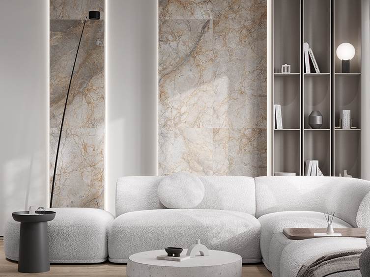 керамогранит под камень как акцент для гостиных