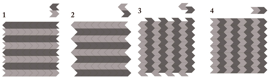 Варианты укладки плитки Chevron