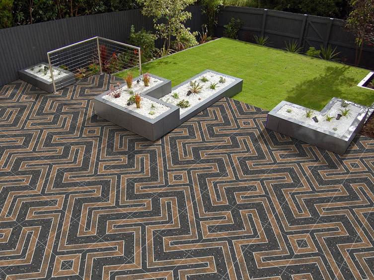 керамогранит для экстерьера с геометрическим рисунком