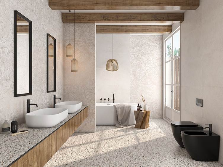 керамогранит терраццо в ванную