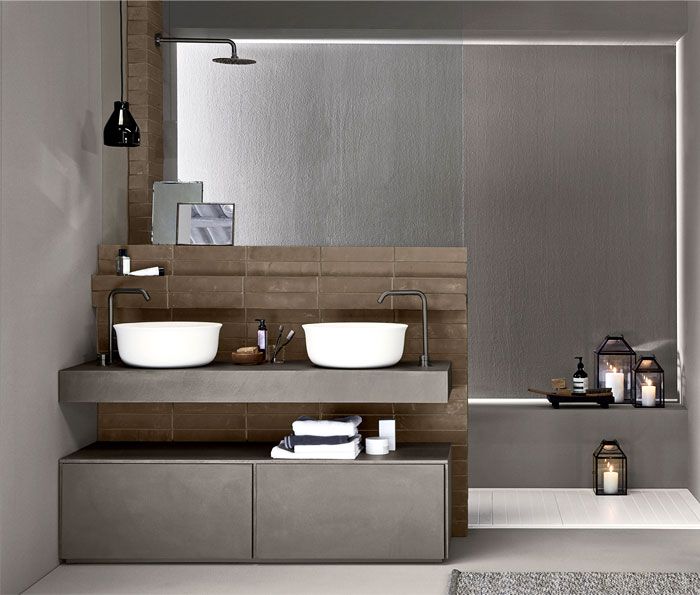 Эти модные предметы для ванной комнаты, разработанные Моникой Граффео, также вызывают яркий и динамичный диалог.