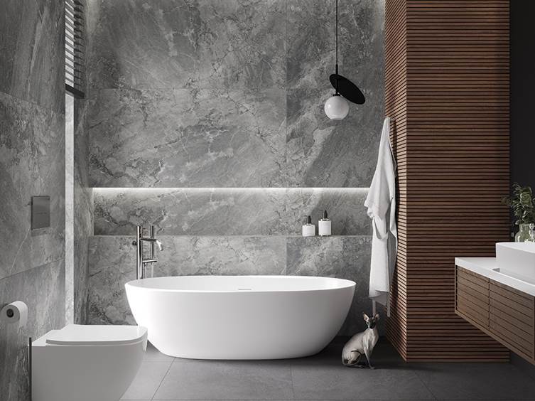 керамогранит под мрамор в ванную комнату