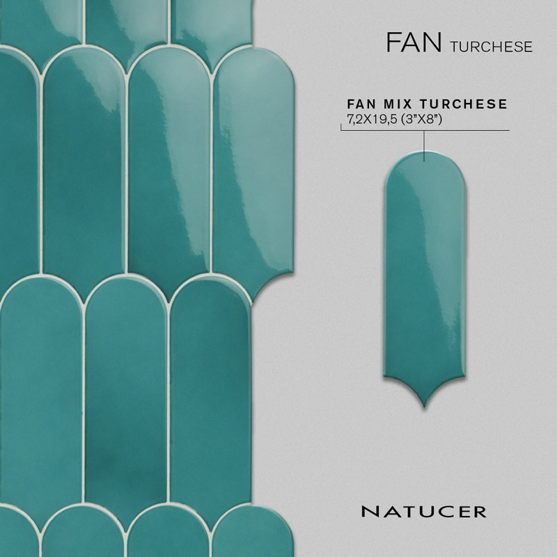 Настенная плитка Fan mix turchese (NATUCER)