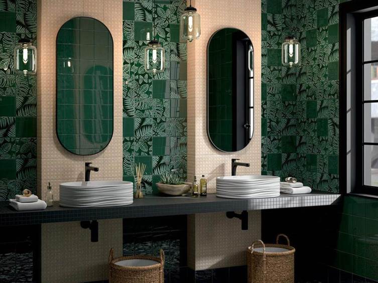 яркий керамогранит для дома в гостиную