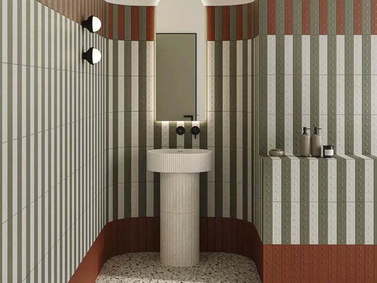 объемная плитка кабанчик в стиле модерн