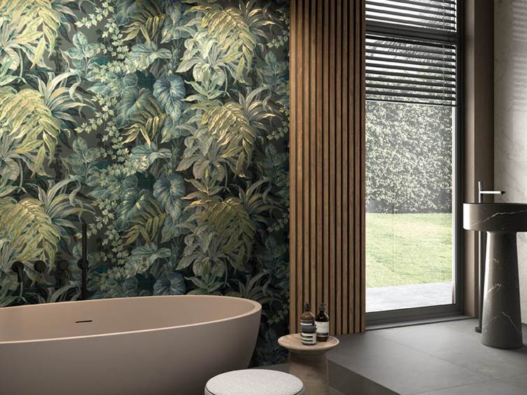 керамогранит с листьями для кухонного фартука