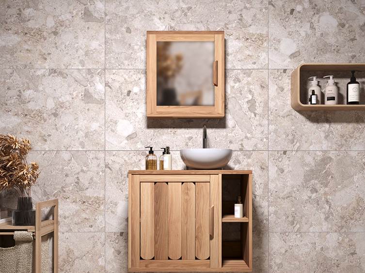 керамогранит терраццо с крупной фракцией для дома в ванную